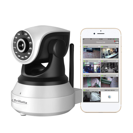 "Protect Your Home with Sricam SP017 Full HD 1080P Wi-Fi Indoor Camera - Motion Sensor, Night Vision, Audio & SD Card Support"