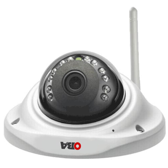 "OBA Eco 66PX Wireless IP Camera with 2.4 Megapixel, H264 Video Compression, Night Vision up to 15m, and Audio In/Out"