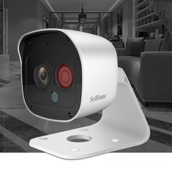 REFURBISHED SriHome SH029: WiFi Camera HD 3.0 Megapixel, Audio, SD Card Slot, Night Vision with Infrared and IR Cut Home Office