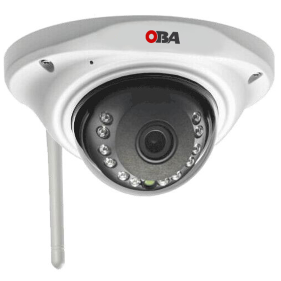 "OBA Eco 66PX Wireless IP Camera with 2.4 Megapixel, H264 Video Compression, Night Vision up to 15m, and Audio In/Out"