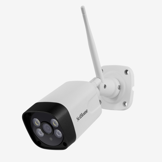 "Telecamera wifi SriHome SH035: sorveglianza HD a 3.0 MP con audio e microSD"