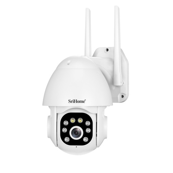 Sistema di sicurezza Srihome Audio con 3 Megapixel, Wifi, AP Hotspot, SD Card e Sirena allarme integrati