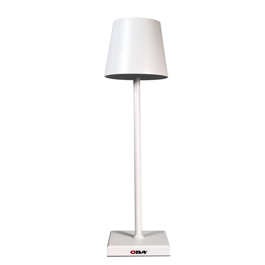 Lampada da tavolo LED ricaricabile con luce bianca calda e dimmerazione continua Modello: OB-LD02W