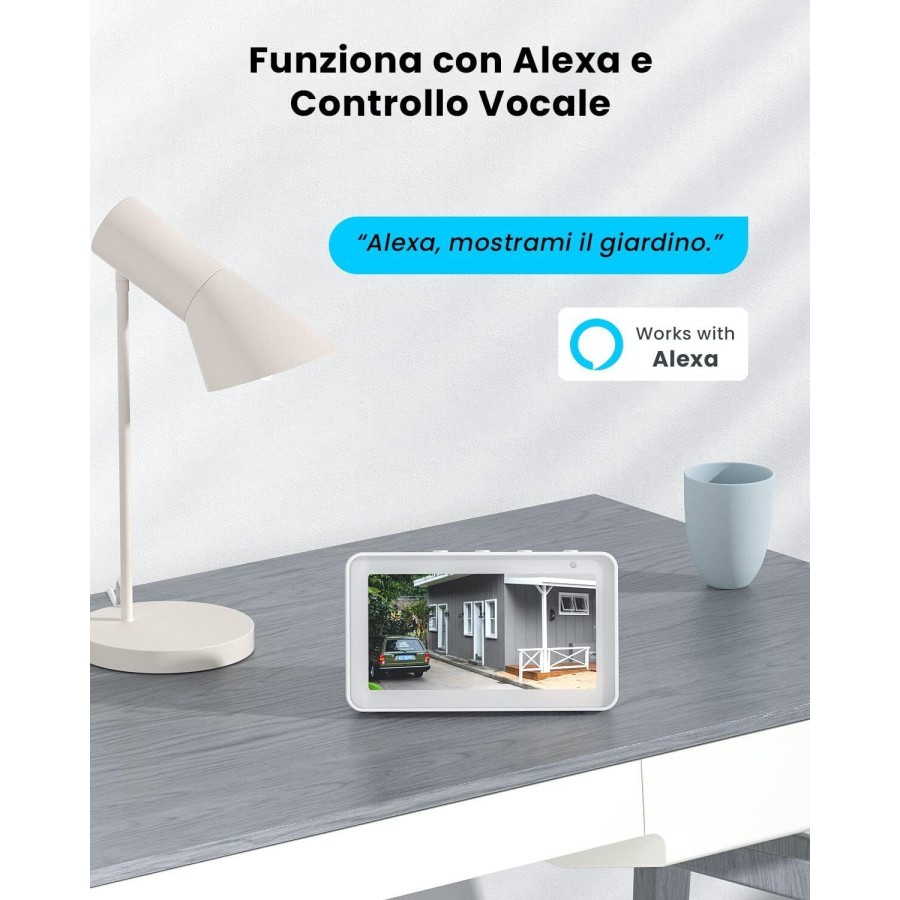 ieGeek 2K Telecamera Wi-Fi Batteria Senza Fili,Visione Notturna a Colori, Rilevamento  Persona, Sirena,IP65,Audio,SD/Cloud