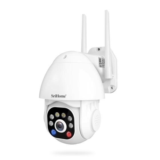 Sistema di sicurezza Srihome Audio con 3 Megapixel, Wifi, AP Hotspot, SD Card e Sirena allarme integrati